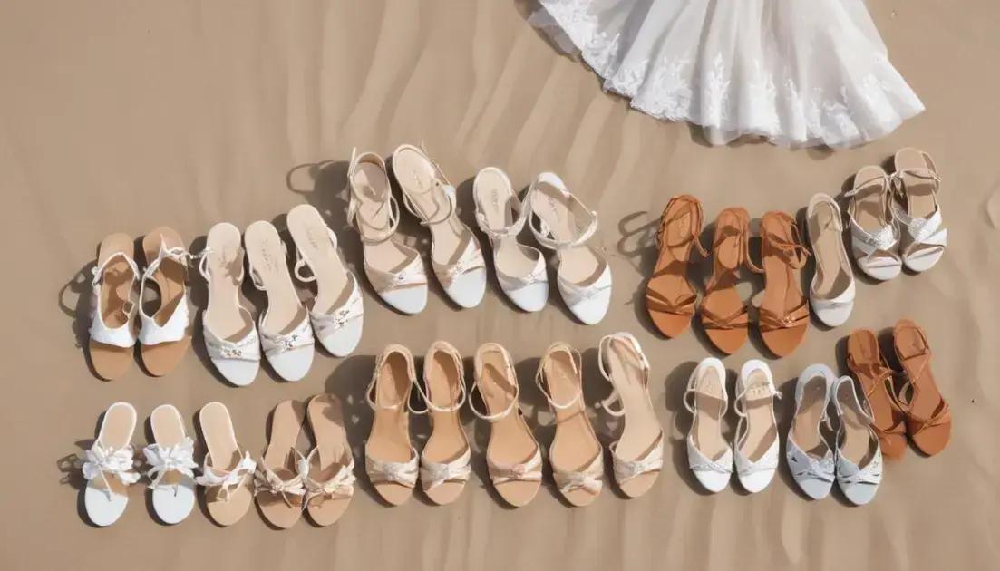Tipos de sapatos ideais para casamentos na praia