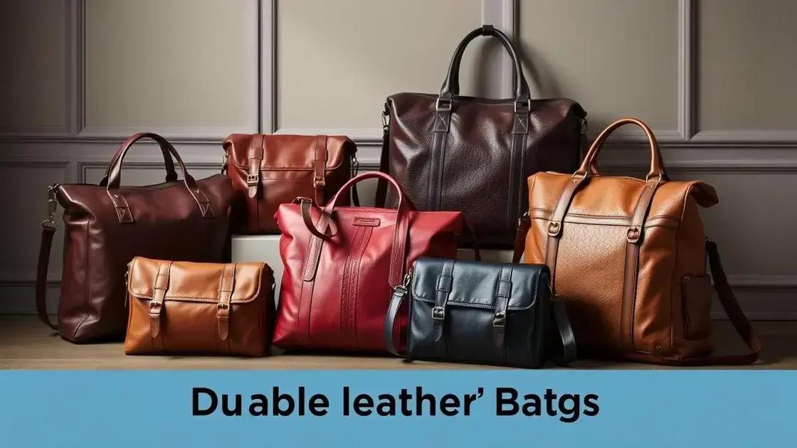 Benefícios das bolsas de couro duráveis